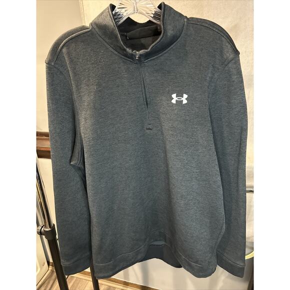 Under Armour Other - Under Armour Sweater Adult Large Black Sweatshirt Quarter Zip Pullover Men Golf